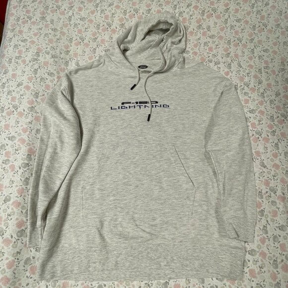 Ford F-150 Lightning Light Heather Gray Hooded Sweatshirt - EUC - Picture 2 of 7
